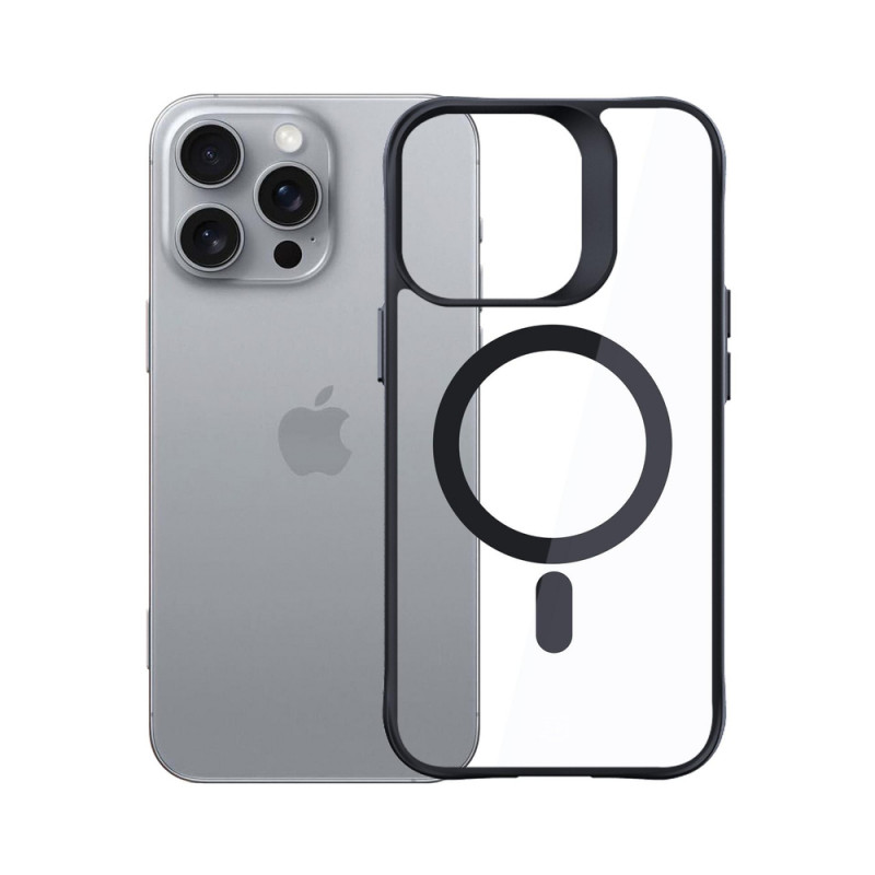 3mk Satin Armor MagCase MagSafe'iga Apple iPhone 16 Pro Maxile (W-3SAMaCa-AiP16PM-0), läbipaistev musta raamiga