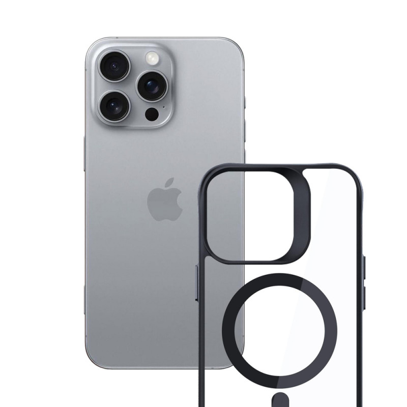 3mk Satin Armor MagCase MagSafe'iga Apple iPhone 16 Pro Maxile (W-3SAMaCa-AiP16PM-0), läbipaistev musta raamiga