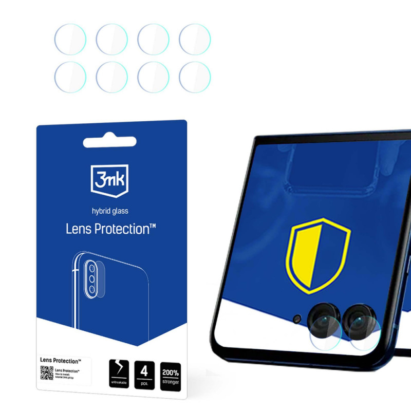 3mk Lens Protect hübriidklaasist kaamerakaitse Motorola Razr 50 esikaamerale, 4 tk