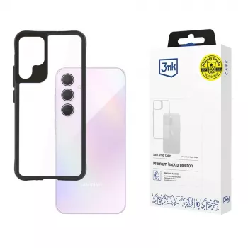 3MK Satin Armor Case+ W-3SArCaP-SaGa106-0 ümbris Samsung Galaxy A35 5G jaoks, läbipaistev musta raamiga