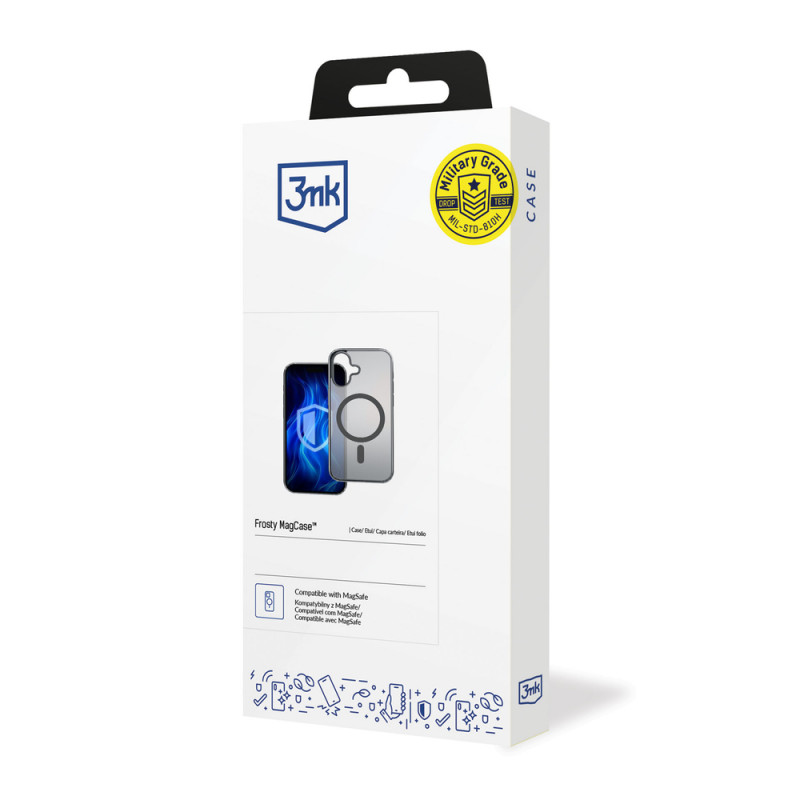3MK Frosty MagCase kaitsekott Apple iPhone 16 jaoks, must