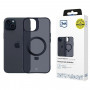 3MK Smoke Case Mag&Stand MagSafe nutitelefoni ümbris koos alusega Apple iPhone 15 Plus jaoks, must