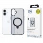 3MK Smoke Case Mag&Stand MagSafe nutitelefoni ümbris koos alusega Apple iPhone 16 Plus jaoks, läbipaistev