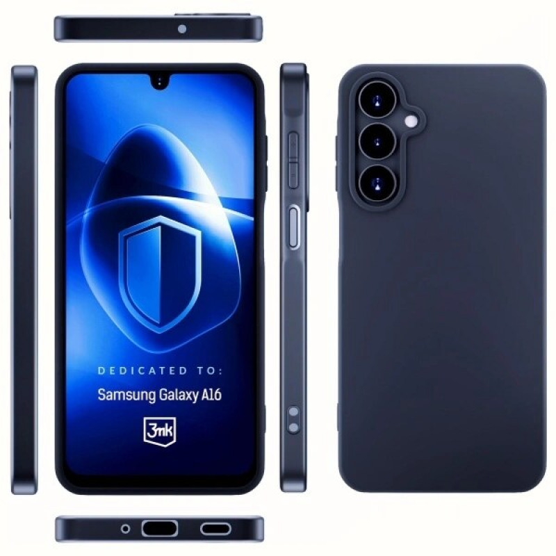 3MK Matt Case ümbris Samsung Galaxy A16 jaoks, must