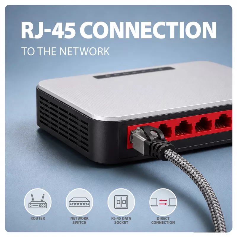 Goobay AXAGON ADE-AM30 USB-A gigabitine Etherneti adapter integreeritud 3 m CAT6 kaabliga, RJ-45