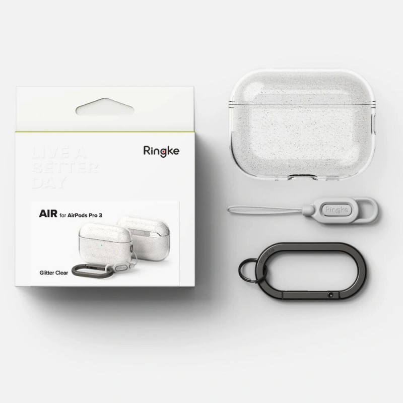 Ringke Air Case Apple AirPods Pro 3 jaoks, Glitter Clear