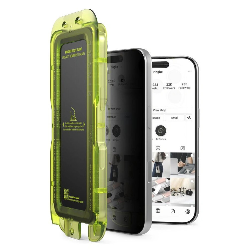 Ringke Easy Slide privaatsusklaasist karastatud klaas Apple iPhone 17 Pro Max jaoks (2 tk)