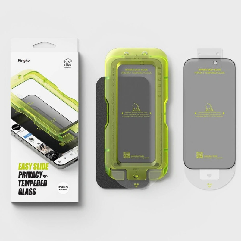 Ringke Easy Slide privaatsusklaasist karastatud klaas Apple iPhone 17 Pro Max jaoks (2 tk)