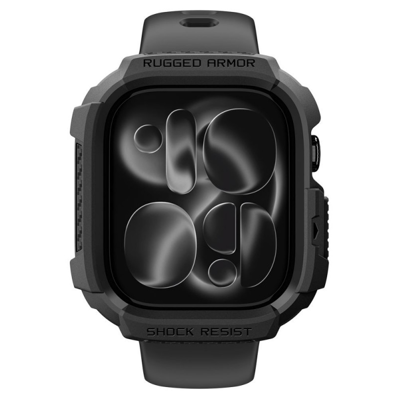 Spigen Rugged Armor ACS11886 ümbris Apple Watch 12 46 mm jaoks, mattmust