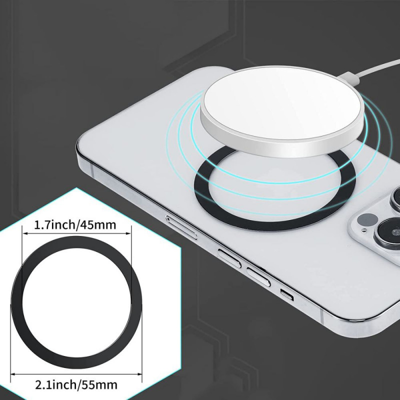 Tech-Protect MagMat MagSafe universaalne magnetrõngas, must ja hõbedane (2 tk)