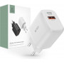 Tech-Protect C20W 2-port seinalaadija, USB-C PD 20W ja USB-A QC 3.0, valge