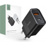 Tech-Protect C30W 2-pordiline seinalaadija, USB-C PD 30W ja USB-A QC 3.0, must