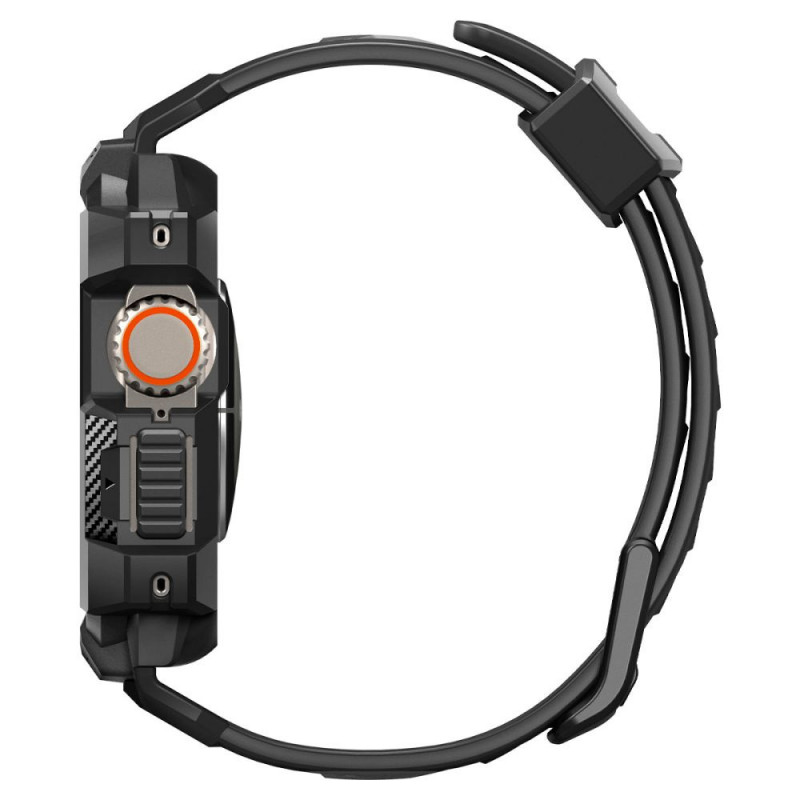 Spigen Rugged Armor Pro rihmaga ümbris Apple Watch Ultra 1 / 2 / 3 49 mm jaoks, must