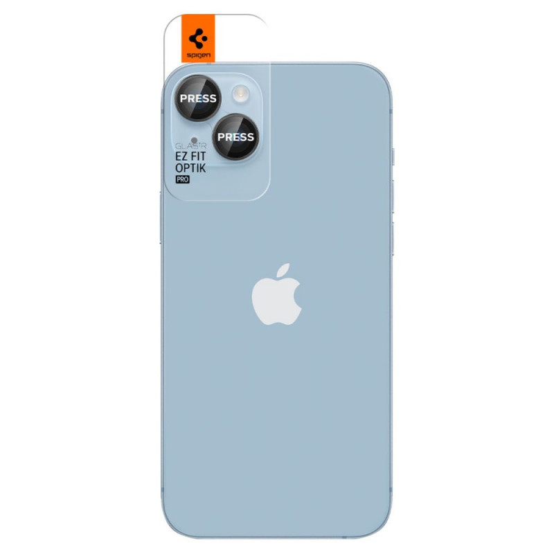 Spigen Optik.tR EZ Fit kaamerakaitse Apple iPhone 14 / 14 Plus / 15 / 15 Plus jaoks, must (2 tk)