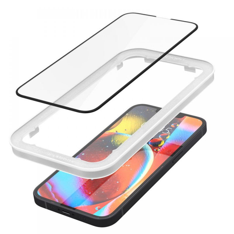 Spigen ALM Glass FC karastatud klaas Apple iPhone 13 / 13 Pro / 14 jaoks, must