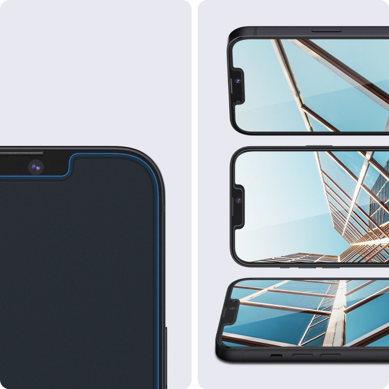 Spigen GLAS.tR EZ Fit karastatud klaas Apple iPhone 13 / 13 Pro / 14 / 16e / 17e jaoks, läbipaistev