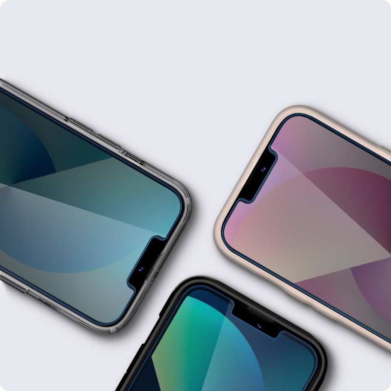 Spigen GLAS.tR EZ Fit karastatud klaas Apple iPhone 13 / 13 Pro / 14 / 16e / 17e jaoks, läbipaistev