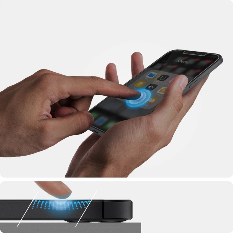 Spigen GLAS.tR EZ Fit karastatud klaas Apple iPhone 12 / 12 Pro jaoks (2 tk)