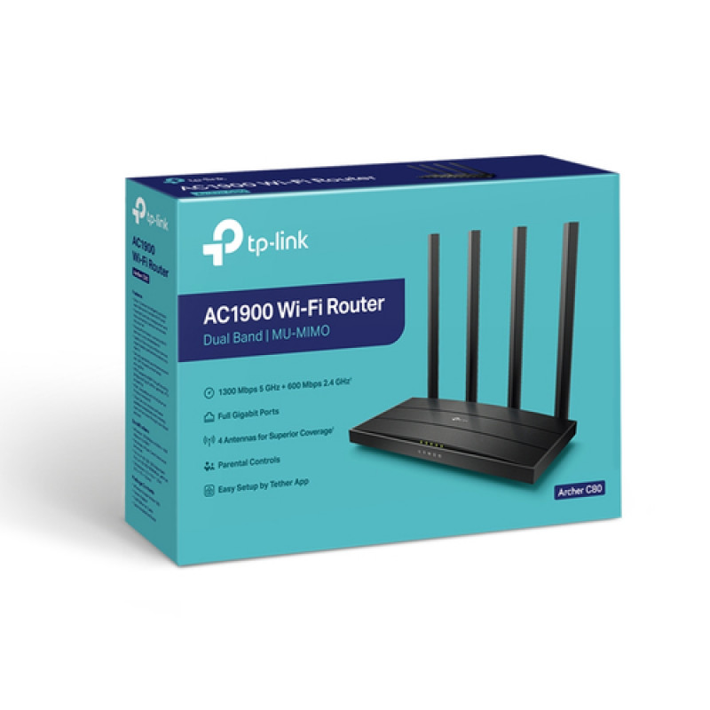 TP-Link Archer C80 AC1900 kaheribaline juhtmevaba ruuter (V2.4)