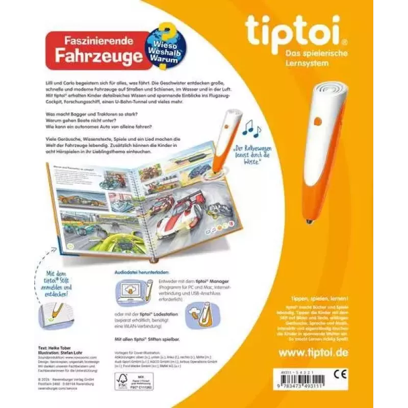 Ravensburger tiptoi Wieso? Weshalb? Warum? Faszinierende Fahrzeuge, saksakeelne väljaanne