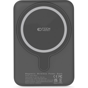 Tech-Protect PB10 LifeMag MagSafe akupank 5000 mAh 15 W (THP1281BLK), must