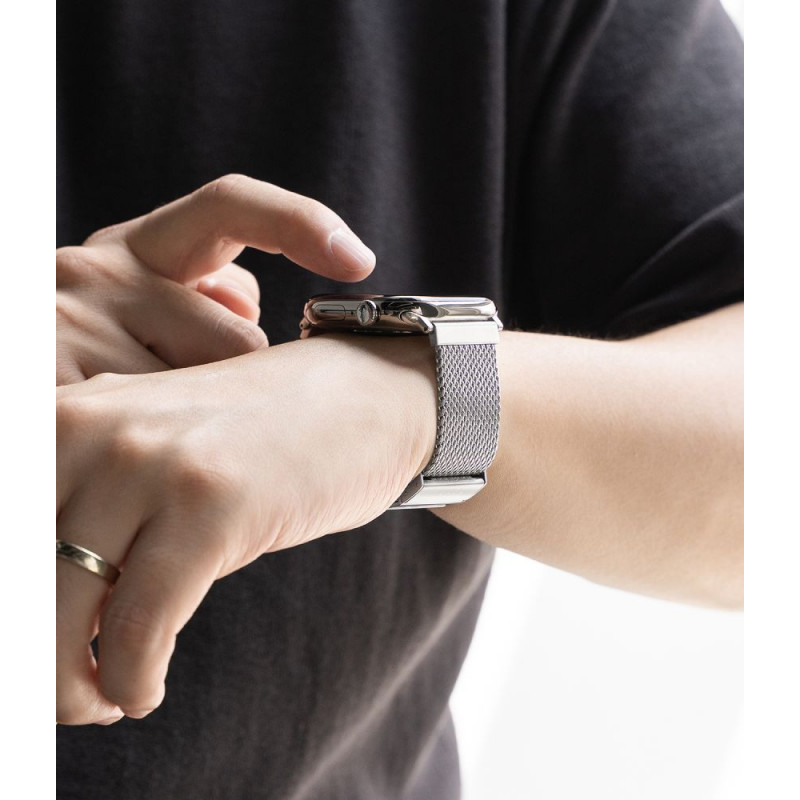 Ringke Metal One Mesh RGK12091 Apple Watch'i rihm, 44/45/46/49 mm, hõbedane