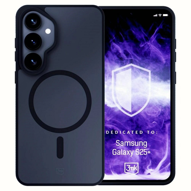 3MK Smoke MagCase kaitsekott Samsung Galaxy S25+ jaoks, must