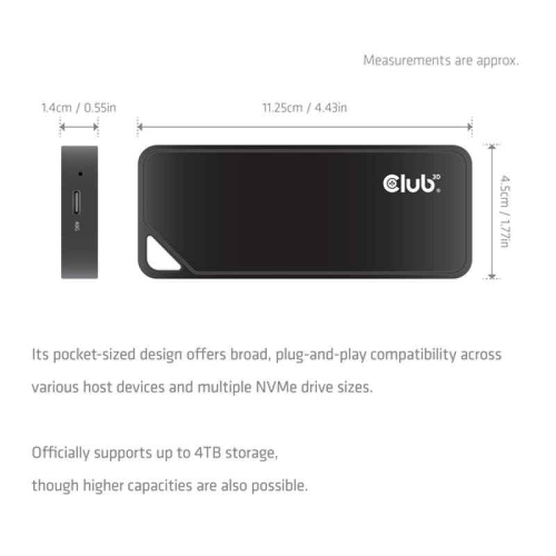 Club3D CAC-2510 M.2 NVMe SSD korpus ventilaatoriga, USB4