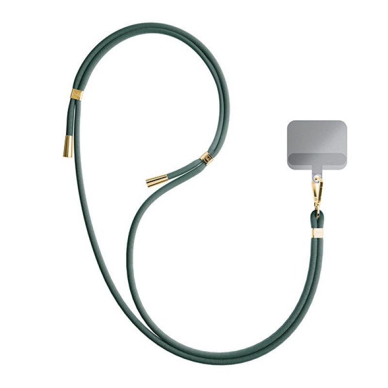 3MK EasyClip telefoni kaelarihm, tumehallroheline / kuldne