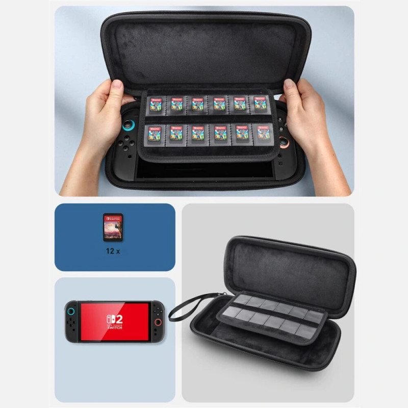 Supcase kaasaskantav minikott Nintendo Switch 2-le, must