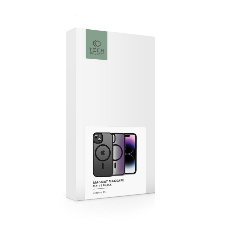 Tech-Protect Magmat MagSafe THP2261 ümbris Apple iPhone 15 jaoks, mattmust