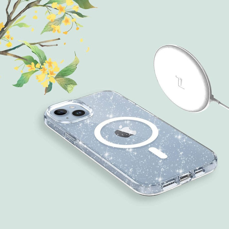 Tech-Protect FlexAir Hybrid MagSafe kate Apple iPhone 15-le, Glitter Clear