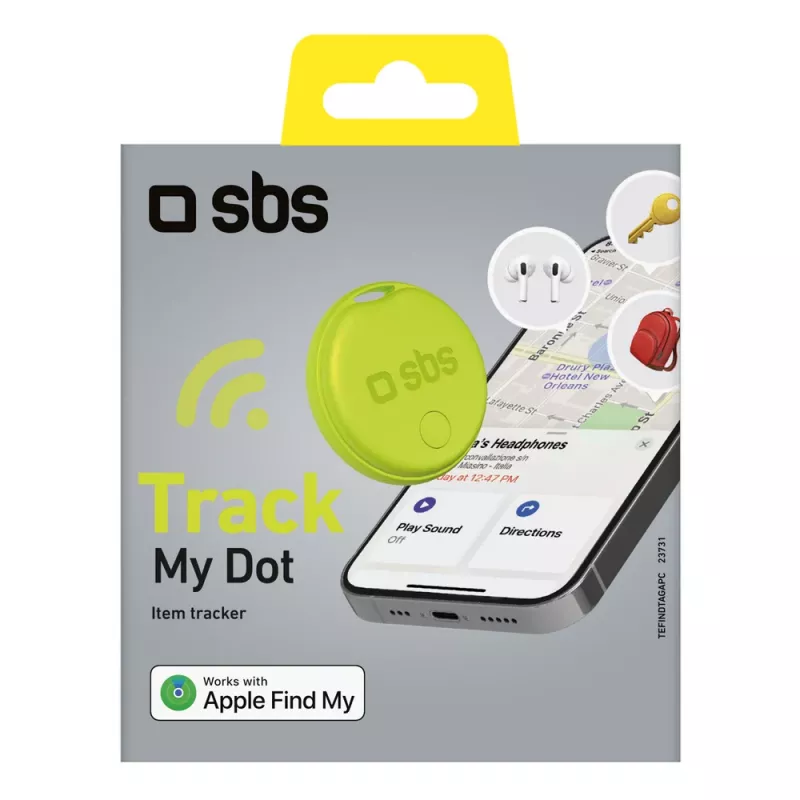 SBS Track My Circle asukohaotsija, ühilduv Apple Find My-ga, roheline
