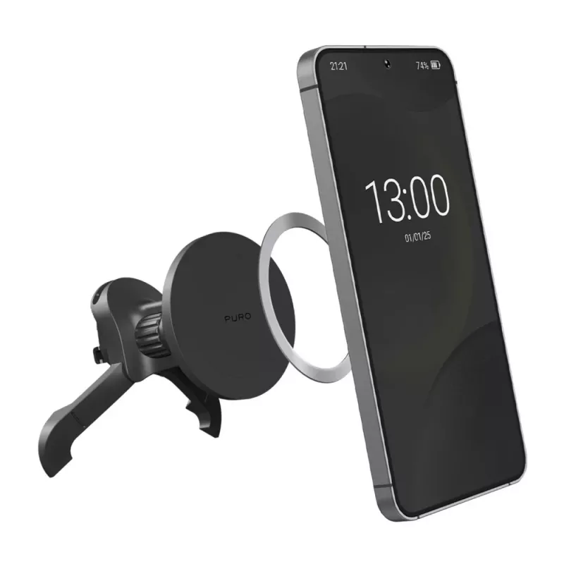 Reguleeritav autohoidik PURO, MagSafe-ühilduv, must
