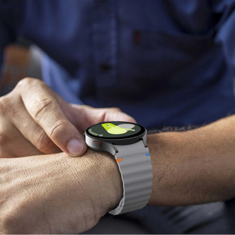 Tech-Protect silikoonist spordirihm Samsung Galaxy Watch 4/5/5 Pro/6/7/FE jaoks, Crayon Grey