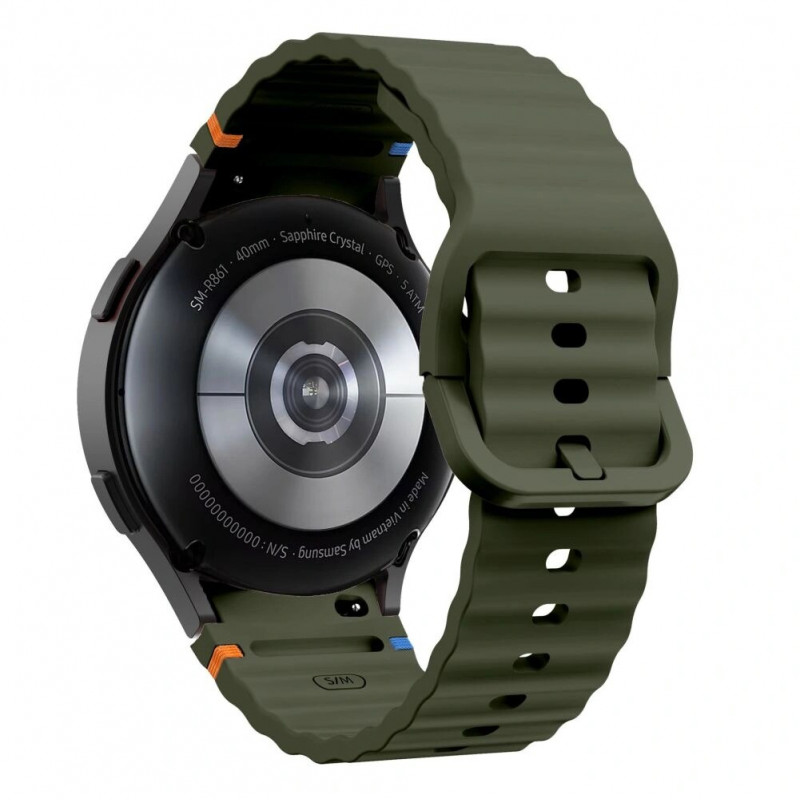 Tech-Protect silikoonist spordirihm THP3054 Samsung Galaxy Watch 4/5/5 Pro/6/7/FE jaoks, Army Green