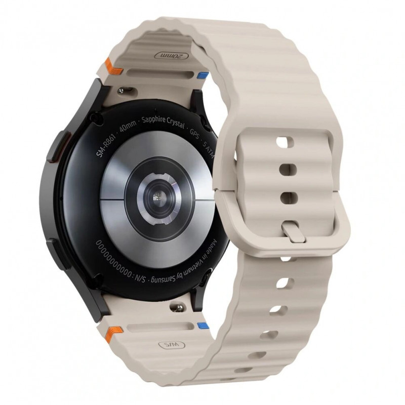 Tech-Protect silikoonist spordirihm Samsung Galaxy Watch 4/5/5 Pro/6/7/FE jaoks, Starlight