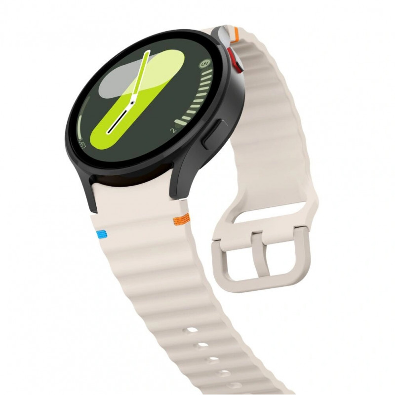 Tech-Protect silikoonist spordirihm Samsung Galaxy Watch 4/5/5 Pro/6/7/FE jaoks, Starlight
