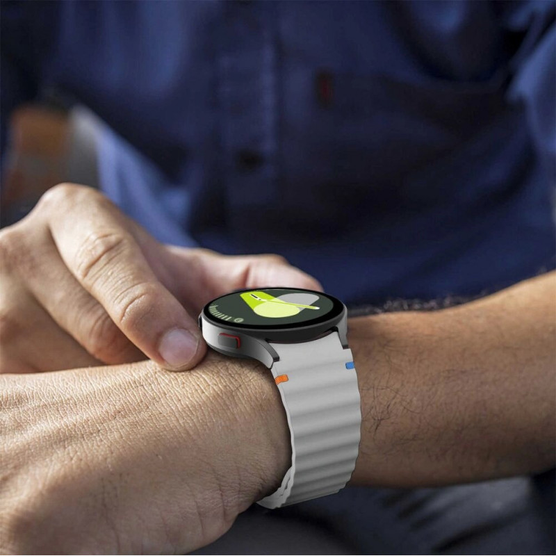 Tech-Protect silikoonist spordirihm Samsung Galaxy Watch 4/5/5 Pro/6/7/FE jaoks, Starlight