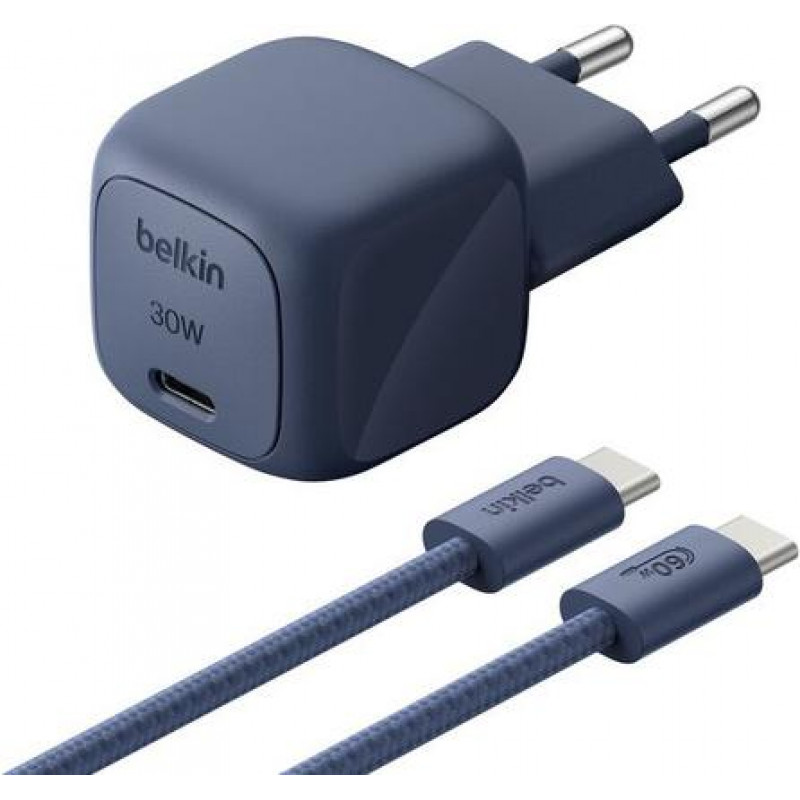 Belkin BoostCharge 30 W USB-C PD laadija PPS-iga ja 2 m USB-C kaabel (WCA008KQ2MBL-B6)
