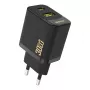 Dudao A27TEU PD 30W GaN seinalaadija, USB-A + USB-C, must