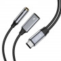 Tech-Protect Ultraboost USB-C - USB-C ja 3,5 mm mini jack adapter, 60 W, must