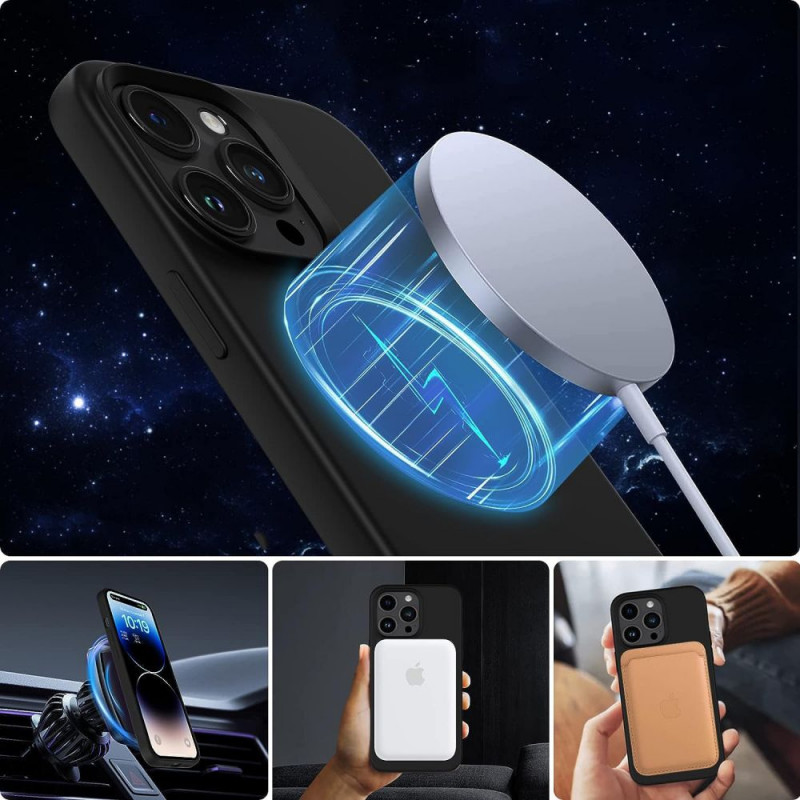 Tech-Protect silikoonist MagSafe ümbris Apple iPhone 13 / 14 jaoks, must (THP2235)