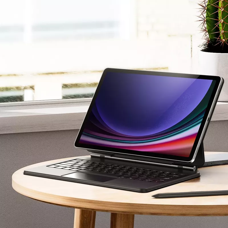 Dux Ducis MK Series klaviatuuriga ümbris Bluetooth-klaviatuuriga Samsung Galaxy Tab S9+ / S8+ / S7+ jaoks, must