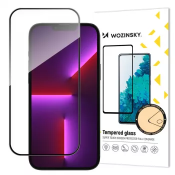 Wozinsky Full Glue Case Friendly karastatud klaas raamiga iPhone 15 Pro Max jaoks, must