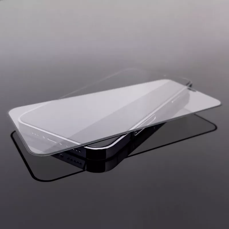 Wozinsky Full Glue Case Friendly karastatud klaas raamiga iPhone 15 Pro Max jaoks, must