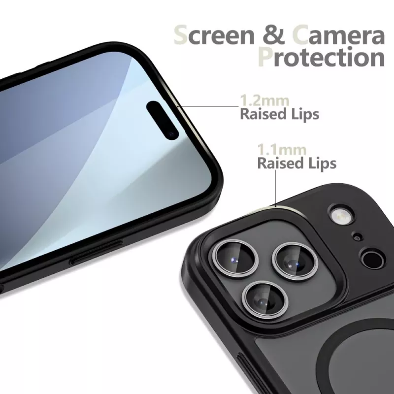 Tech-Protect Magmat MagSafe ümbris Apple iPhone 17 Pro Max jaoks, mattmust