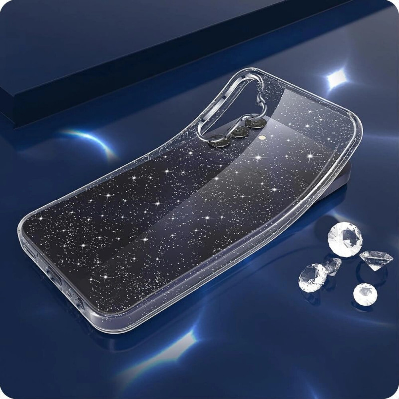 Tech-Protect FlexAir ümbris Samsung Galaxy S25 jaoks, läbipaistev glitter
