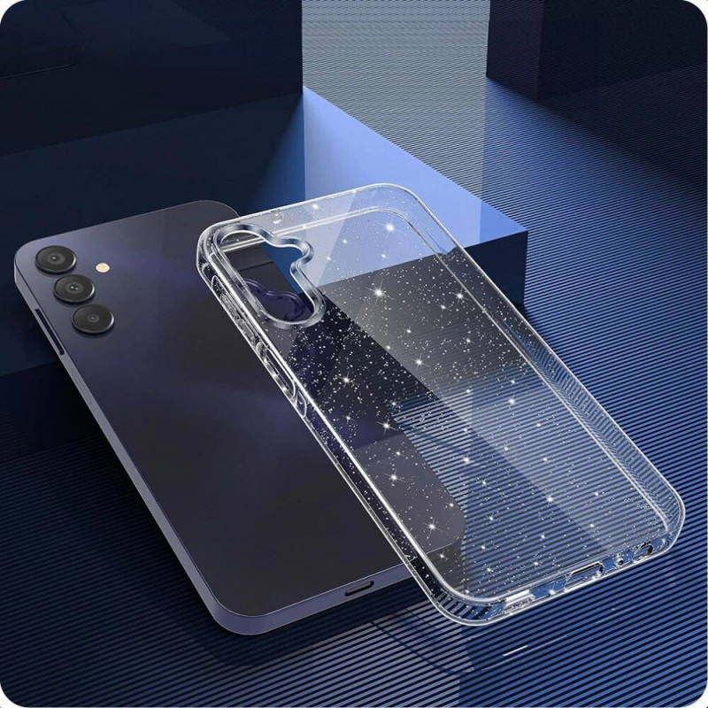 Tech-Protect FlexAir ümbris Samsung Galaxy S25 jaoks, läbipaistev glitter