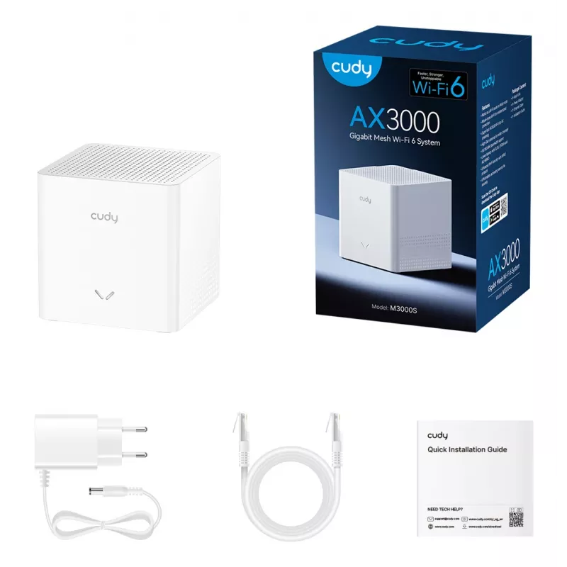 CUDY M3000S AX3000 Wi-Fi 6 mesh-süsteem, 1-pack